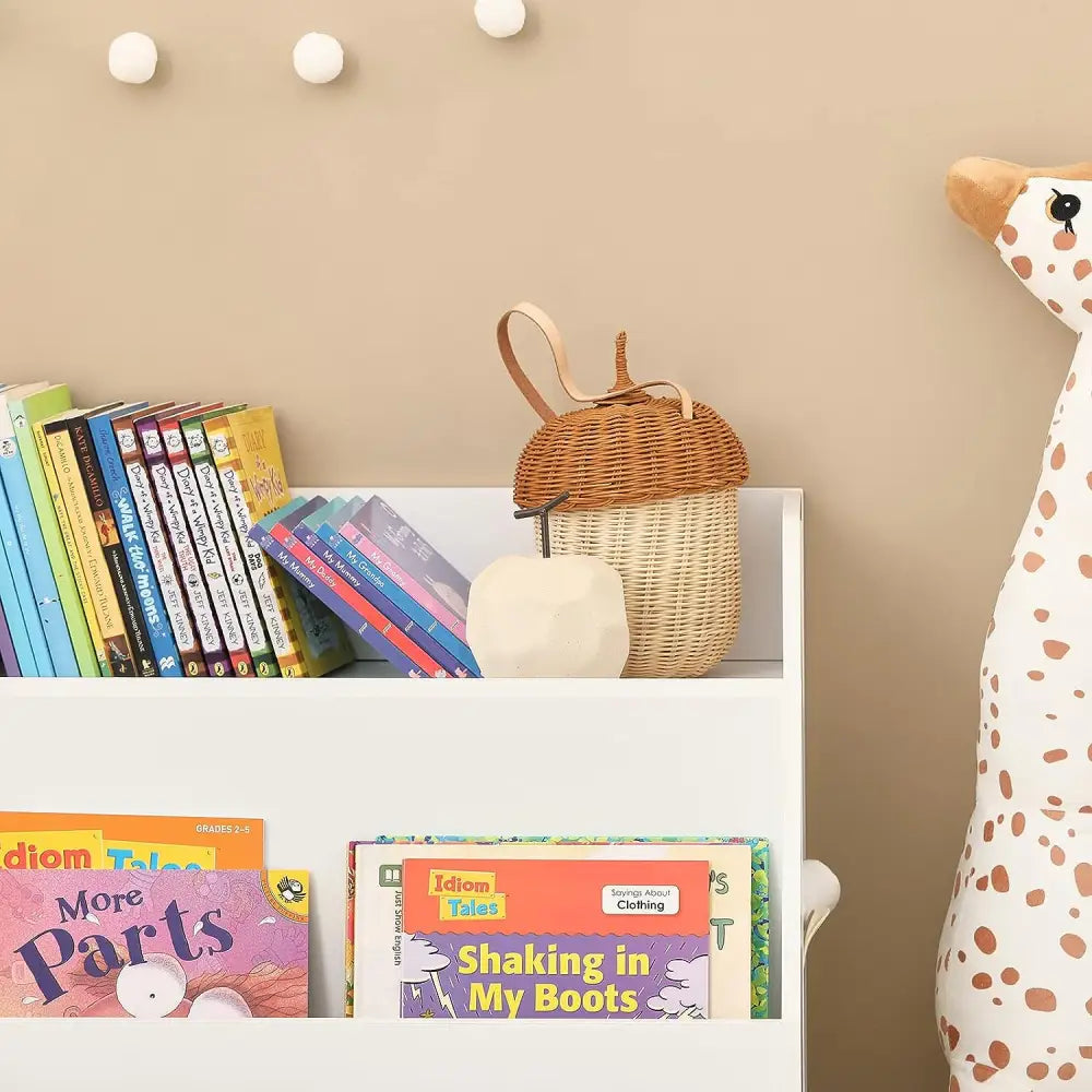 Kids Storage Bookcase 3 Compartments White