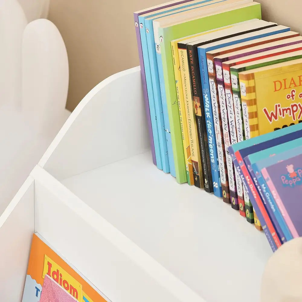 Kids Storage Bookcase 3 Compartments White