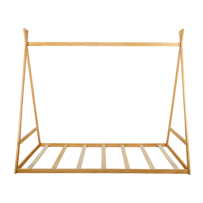 Kids Tent Montessori Toddler Floor Bed Wooden Bedframe