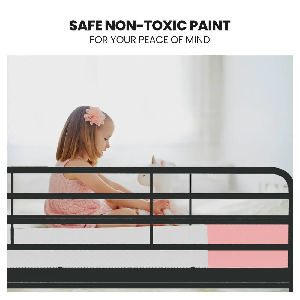 Kingston Slumber 2in1 King Single Metal Bunk Bed Frame with Modular Design Dark Matte Grey