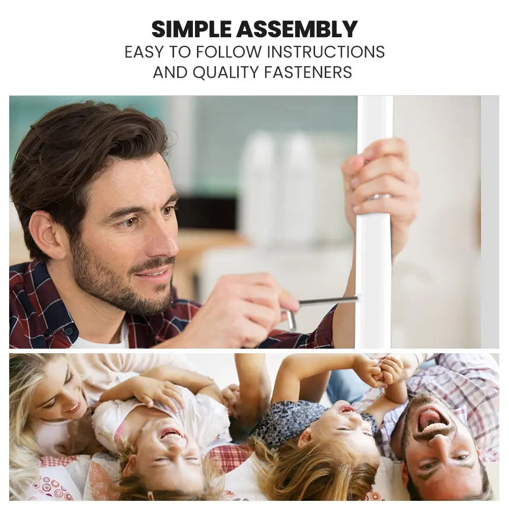 Kingston Slumber 2in1 King Single Metal Bunk Bed Frame with Modular Design Matte White