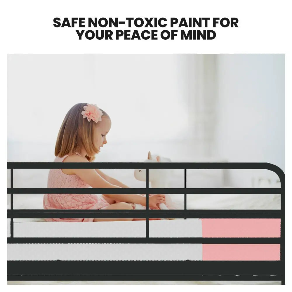 Kingston Slumber 2in1 Single Metal Bunk Bed Frame with Modular Design Dark Matte Grey