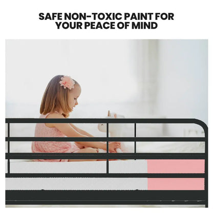 Kingston Slumber 2in1 Single Metal Bunk Bed Frame with Modular Design Dark Matte Grey