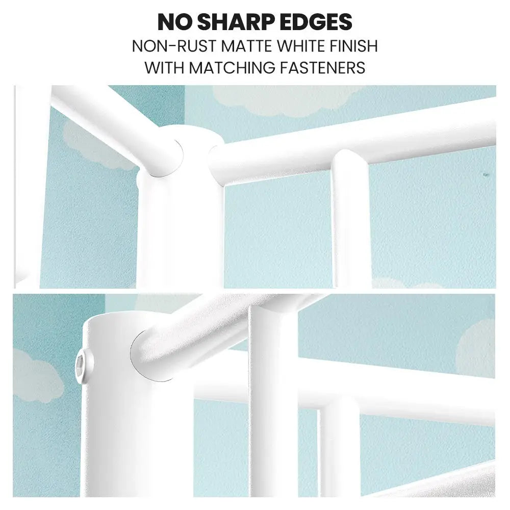 Kingston Slumber 2in1 Single Metal Bunk Bed Frame with Modular Design Matte White