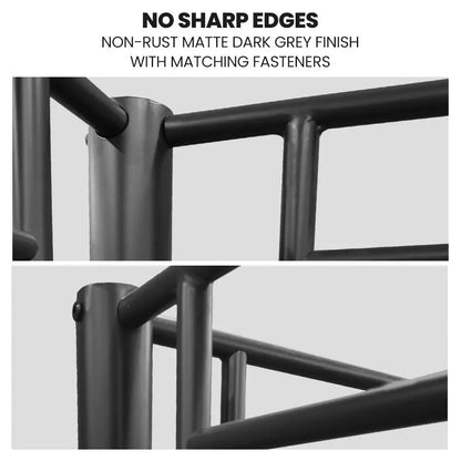 Kingston Slumber 2in1 Single Metal Bunk Bed Frame with Modular Design Dark Matte Grey