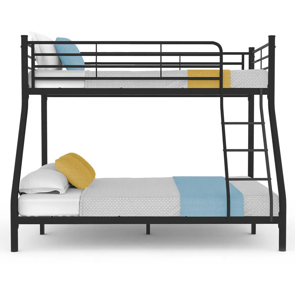 Kingston Slumber Metal Single Over Double Bunk Bed Frame Dark Matte Grey
