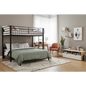 Kingston Slumber Single Loft Bed and Double Underbed Multifunctional Space Saving with Fixed Ladder Matte Dark Grey