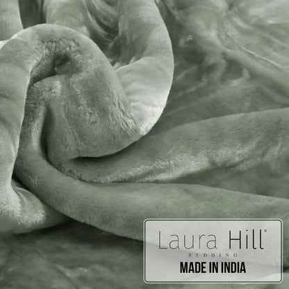 Laura Hill 800-gsm Mink Blanket Queen Size Double-sided Soft Plush Bed Faux Throw Rug 220 x 240cm Heavy Sage