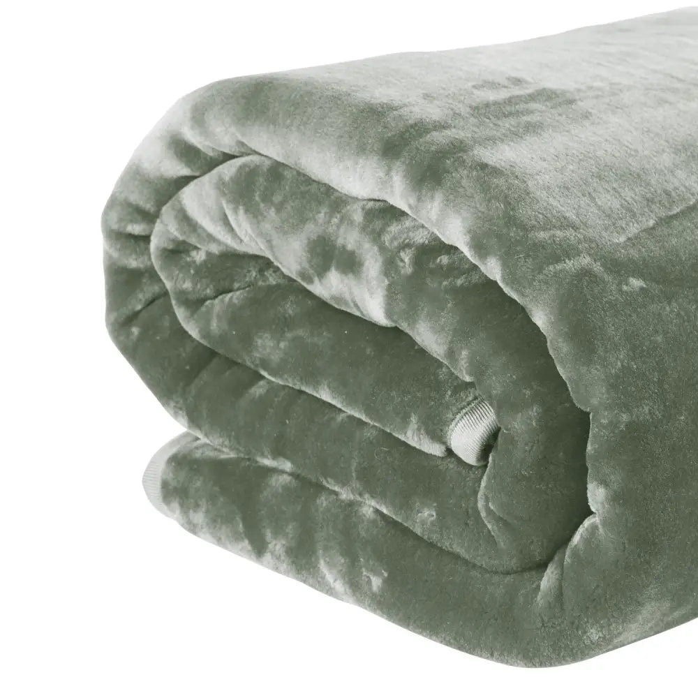 Laura Hill 800-gsm Mink Blanket Queen Size Double-sided Soft Plush Bed Faux Throw Rug 220 x 240cm Heavy Sage