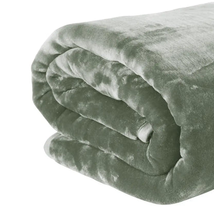 Laura Hill 800-gsm Mink Blanket Queen Size Double-sided Soft Plush Bed Faux Throw Rug 220 x 240cm Heavy Sage