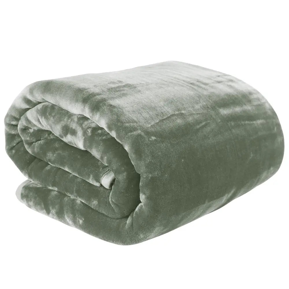Laura Hill 800-gsm Mink Blanket Queen Size Double-sided Soft Plush Bed Faux Throw Rug 220 x 240cm Heavy Sage