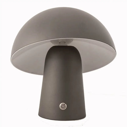 Led Cordless Mushroom Usb Rechargeable Table Lamp Dimming Night Light - Steel Grey