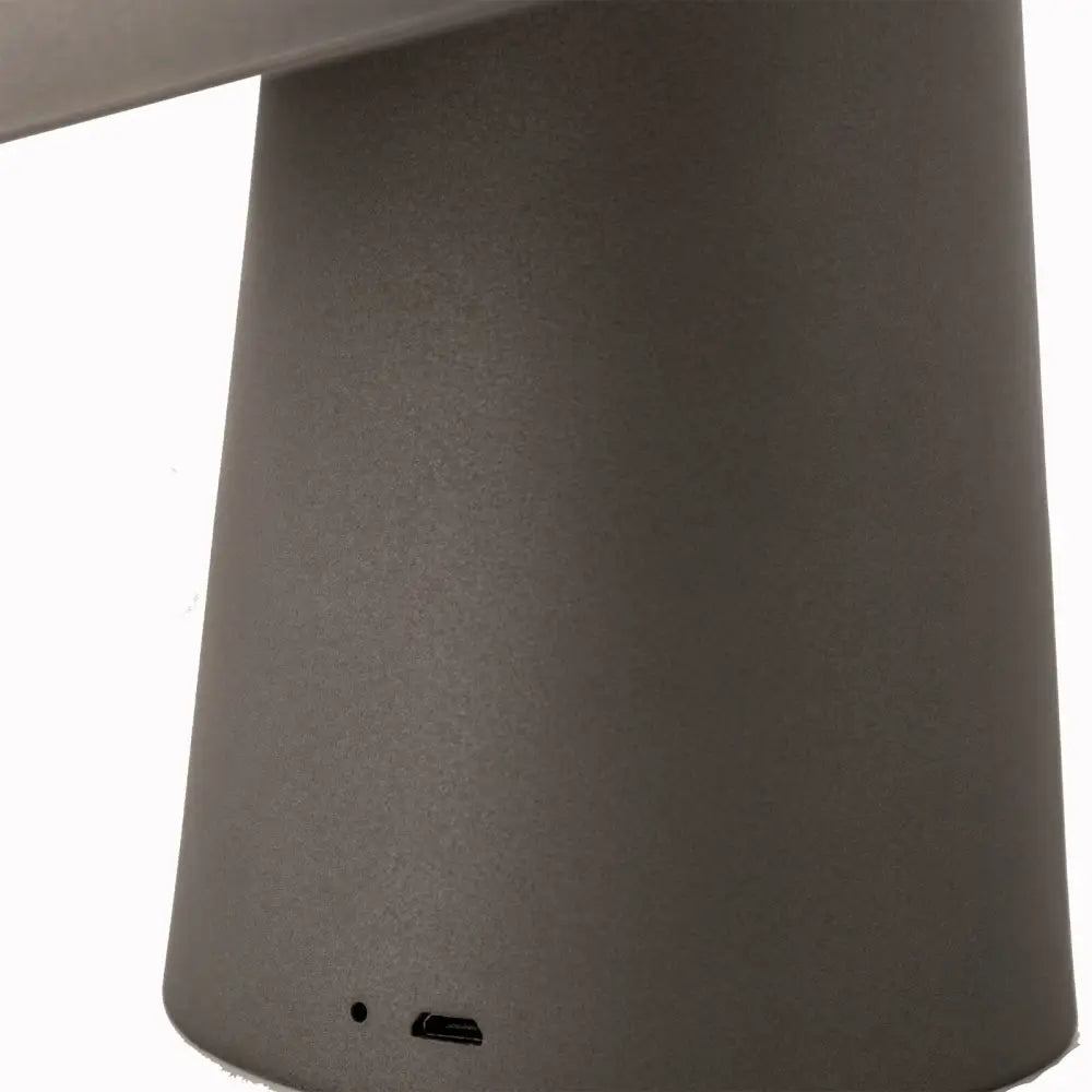 Led Cordless Mushroom Usb Rechargeable Table Lamp Dimming Night Light - Steel Grey
