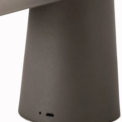Led Cordless Mushroom Usb Rechargeable Table Lamp Dimming Night Light - Steel Grey