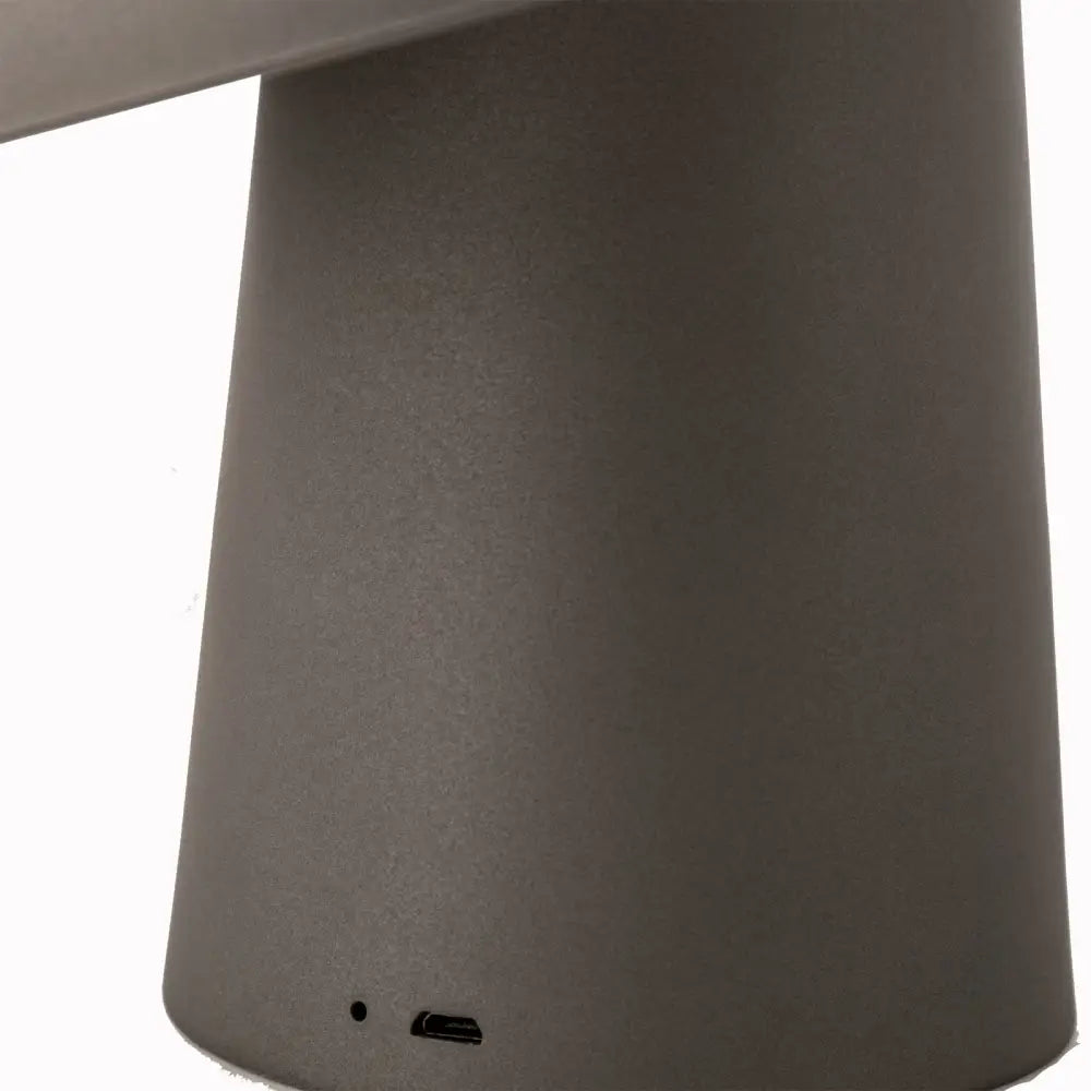 Led Cordless Mushroom Usb Rechargeable Table Lamp Dimming Night Light - Steel Grey