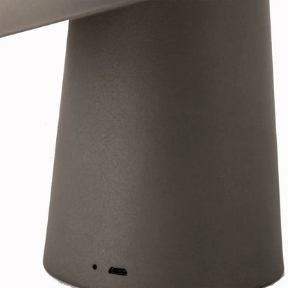 Led Cordless Mushroom Usb Rechargeable Table Lamp Dimming Night Light - Steel Grey