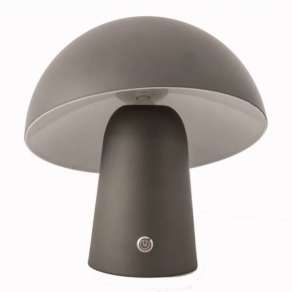 Led Cordless Mushroom Usb Rechargeable Table Lamp Dimming Night Light - Steel Grey