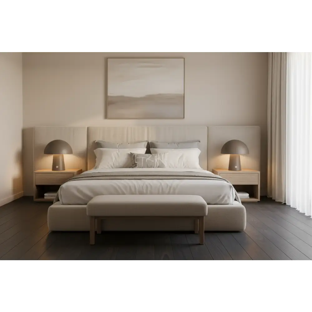 Led Cordless Mushroom Usb Rechargeable Table Lamp Dimming Night Light - Steel Grey