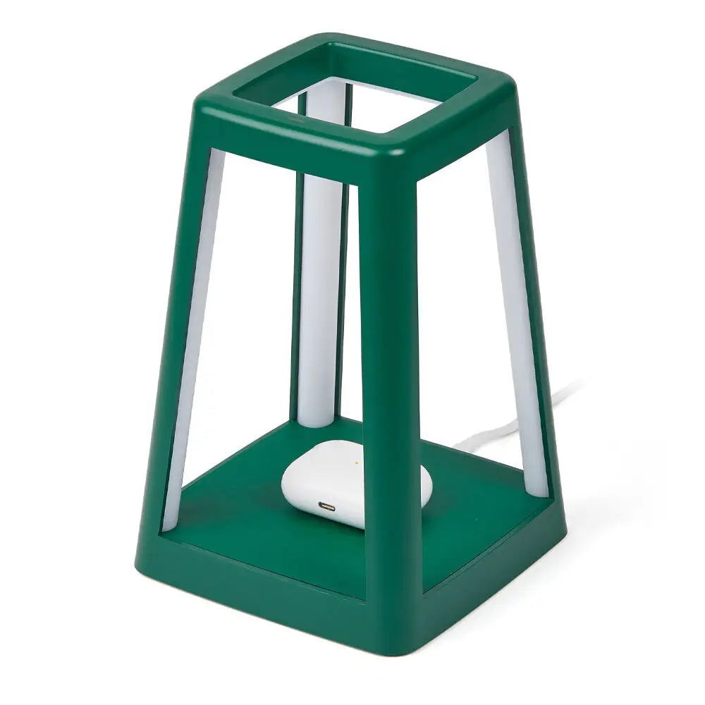 Lexon Lantern Portable Lamp with Built-in Wireless Charger - Green