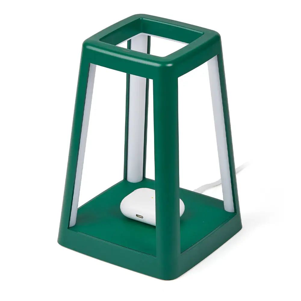 Lexon Lantern Portable Lamp with Built-in Wireless Charger - Green