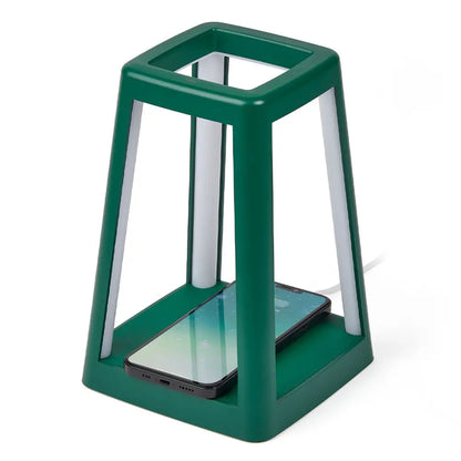 Lexon Lantern Portable Lamp with Built-in Wireless Charger - Green