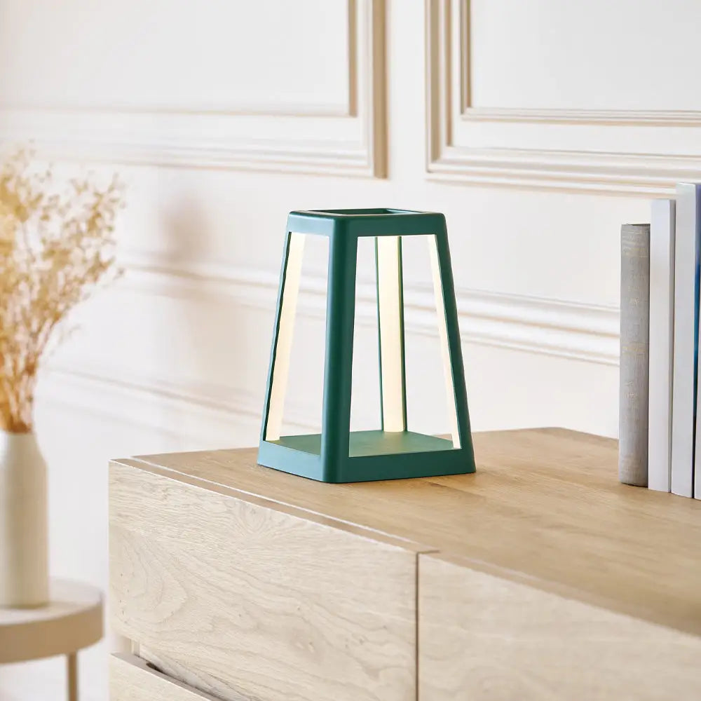 Lexon Lantern Portable Lamp with Built-in Wireless Charger - Green