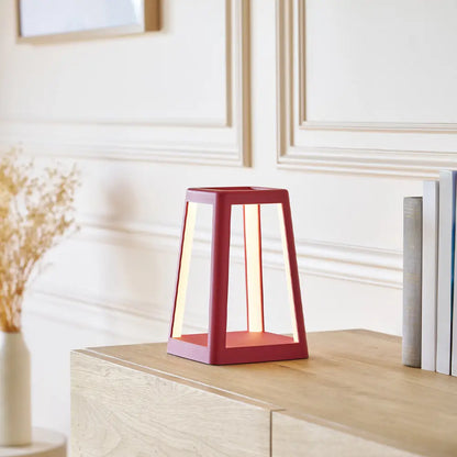 Lexon Lantern Portable Lamp with Built-in Wireless Charger - Red