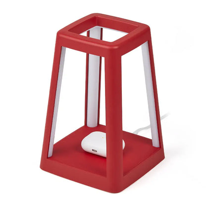 Lexon Lantern Portable Lamp with Built-in Wireless Charger - Red