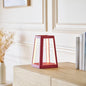 Lexon Lantern Portable Lamp with Built-in Wireless Charger - Red