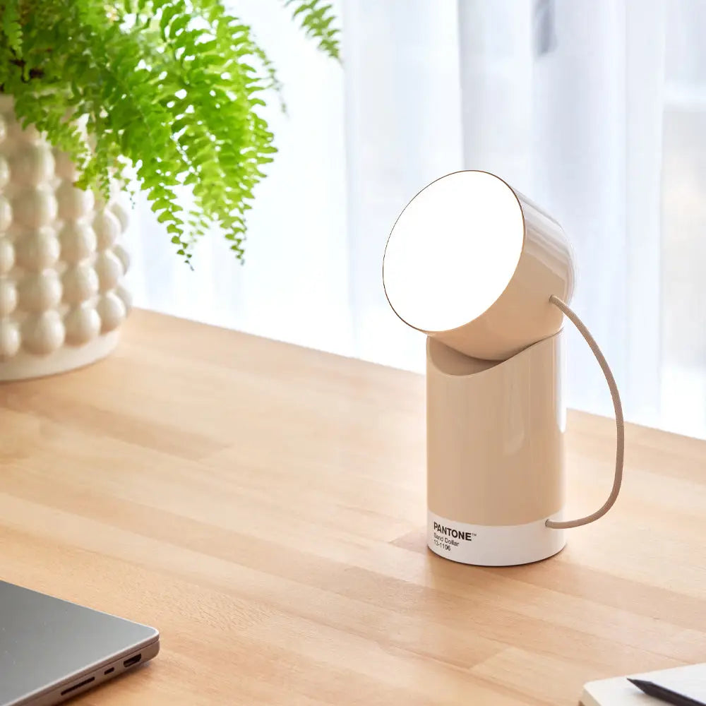 Lexon Orbe Portable Led Lamp with Moving Head Pantone - Sand