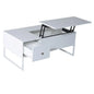 Lift Up White Coffee Table with Storage