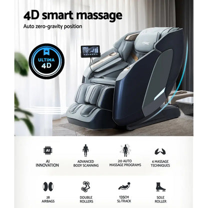 Livemor 4d Massage Chair Electric Recliner Double Core Mechanism Massager Melisa