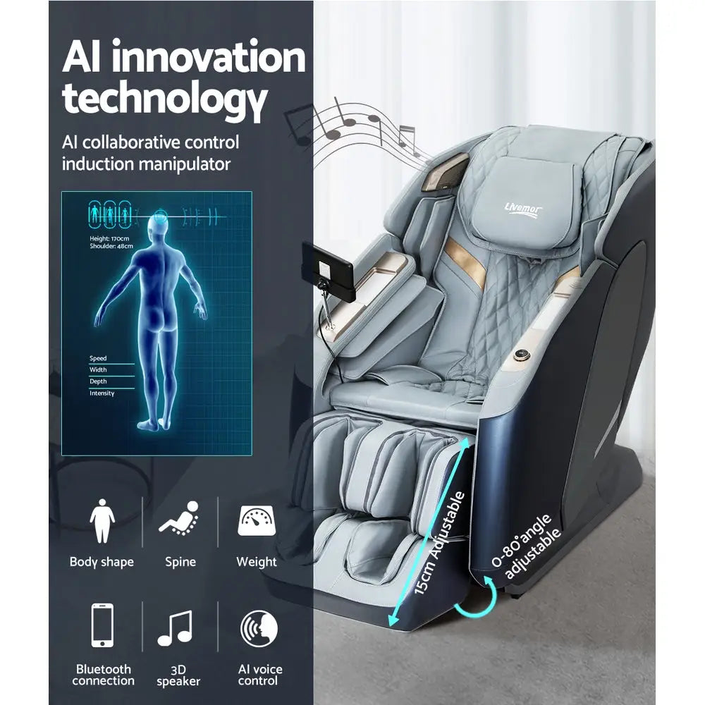 Livemor 4d Massage Chair Electric Recliner Double Core Mechanism Massager Melisa