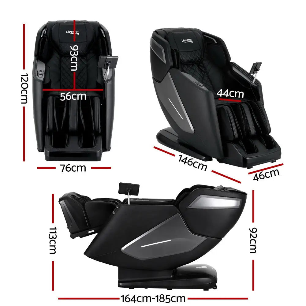 Livemor 4d Massage Chair Electric Recliner Home Massager Black