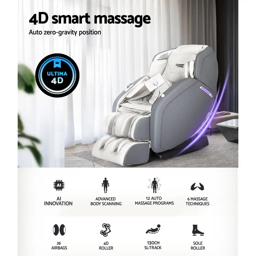 Livemor 4d Massage Chair Electric Recliner Home Massager Gary