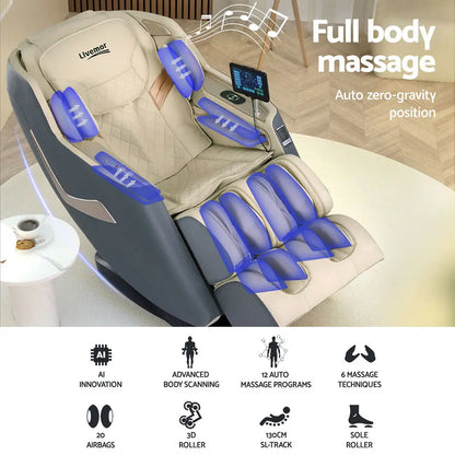 Livemor Massage Chair Electric Recliner Home Massager 3d Opal