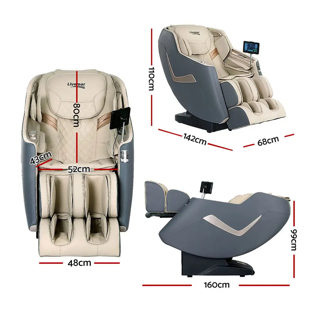 Livemor Massage Chair Electric Recliner Home Massager 3d Opal