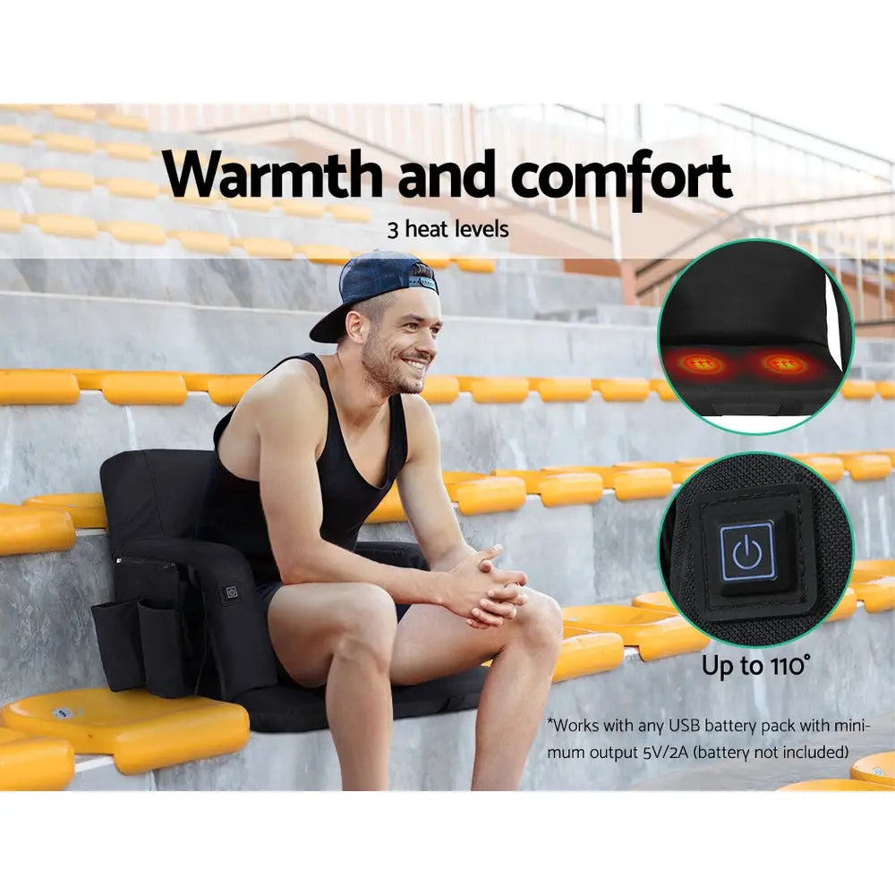 Lounge Sofa Bed with Armrest Heated Floor Recliner Futon Couch Folding Chair Cushion