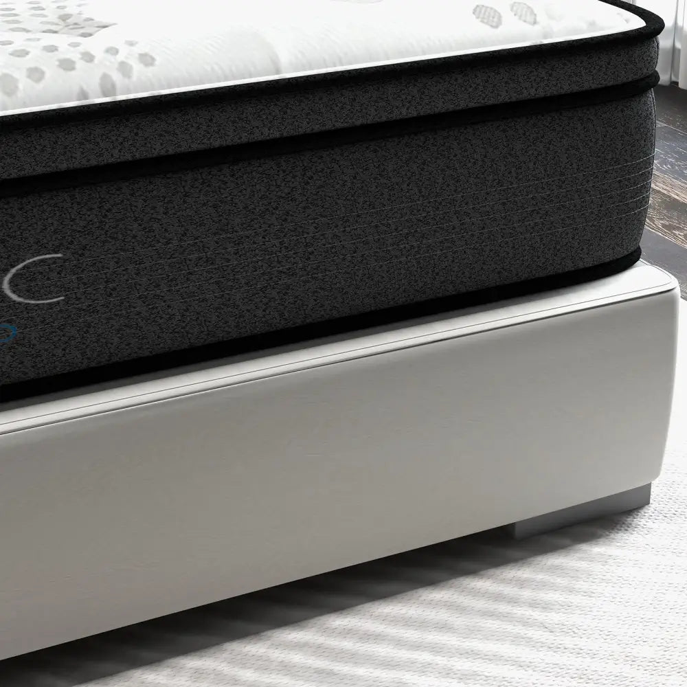 Luxopedic Pocket Spring Mattress 5 Zone 32cm Euro Top Memory Foam Medium Firm - Double - White Grey