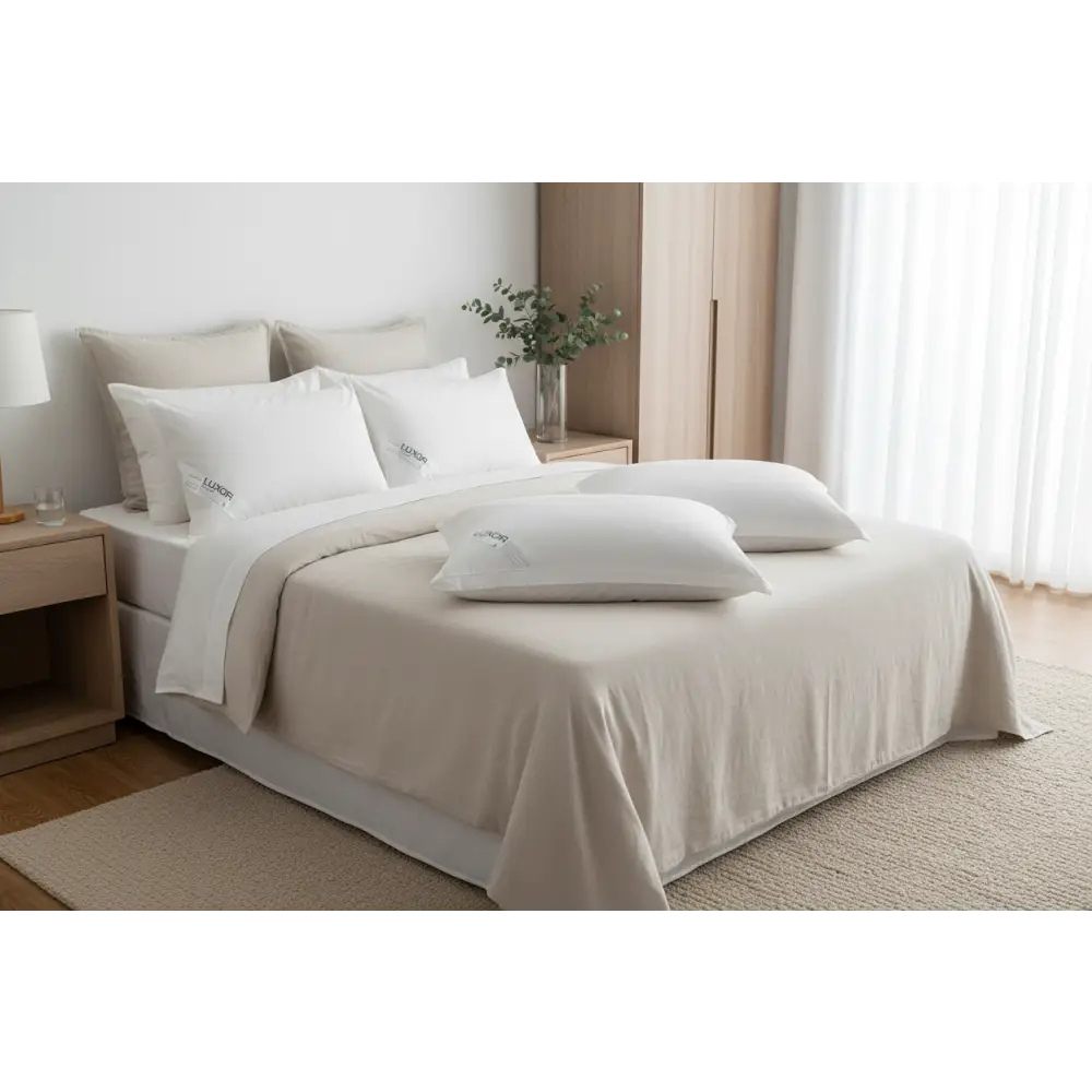 Luxor Australian Made Hotel King Size Pillow with 4cm Wall Twin Pack