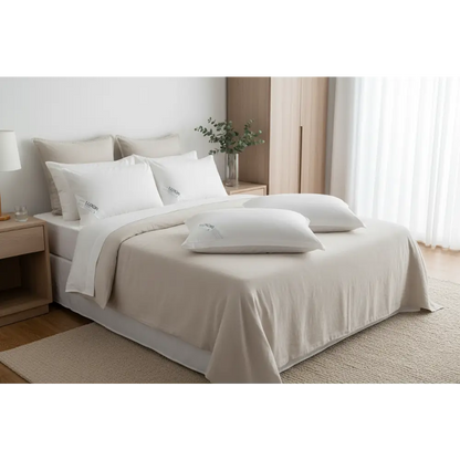Luxor Australian Made Hotel King Size Pillow with 4cm Wall Twin Pack