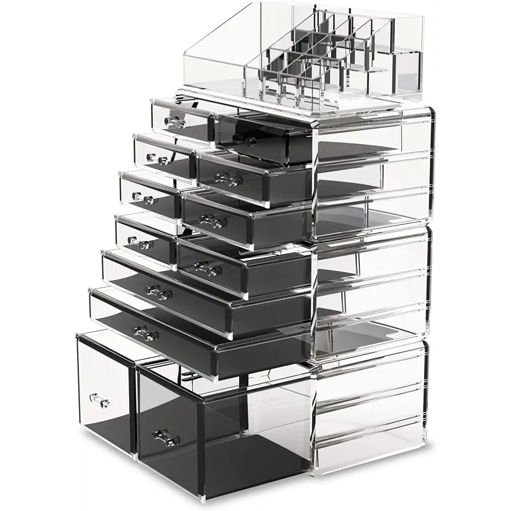 Makeup Cosmetic Organizer Storage with 12 Drawers Display Boxes (clear) | Clear Acrylic Makeup Organizer Multiple