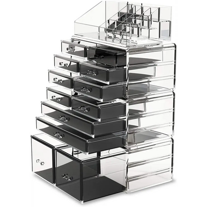 Makeup Cosmetic Organizer Storage with 12 Drawers Display Boxes (clear) | Clear Acrylic Makeup Organizer Multiple