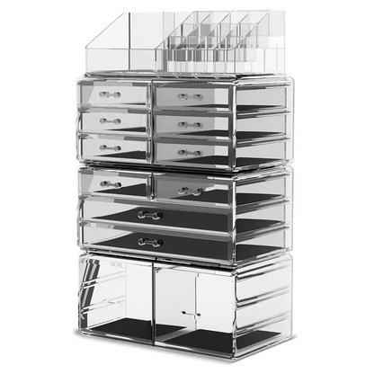 Makeup Cosmetic Organizer Storage with 12 Drawers Display Boxes (clear) | Clear Acrylic Makeup Organizer Multiple