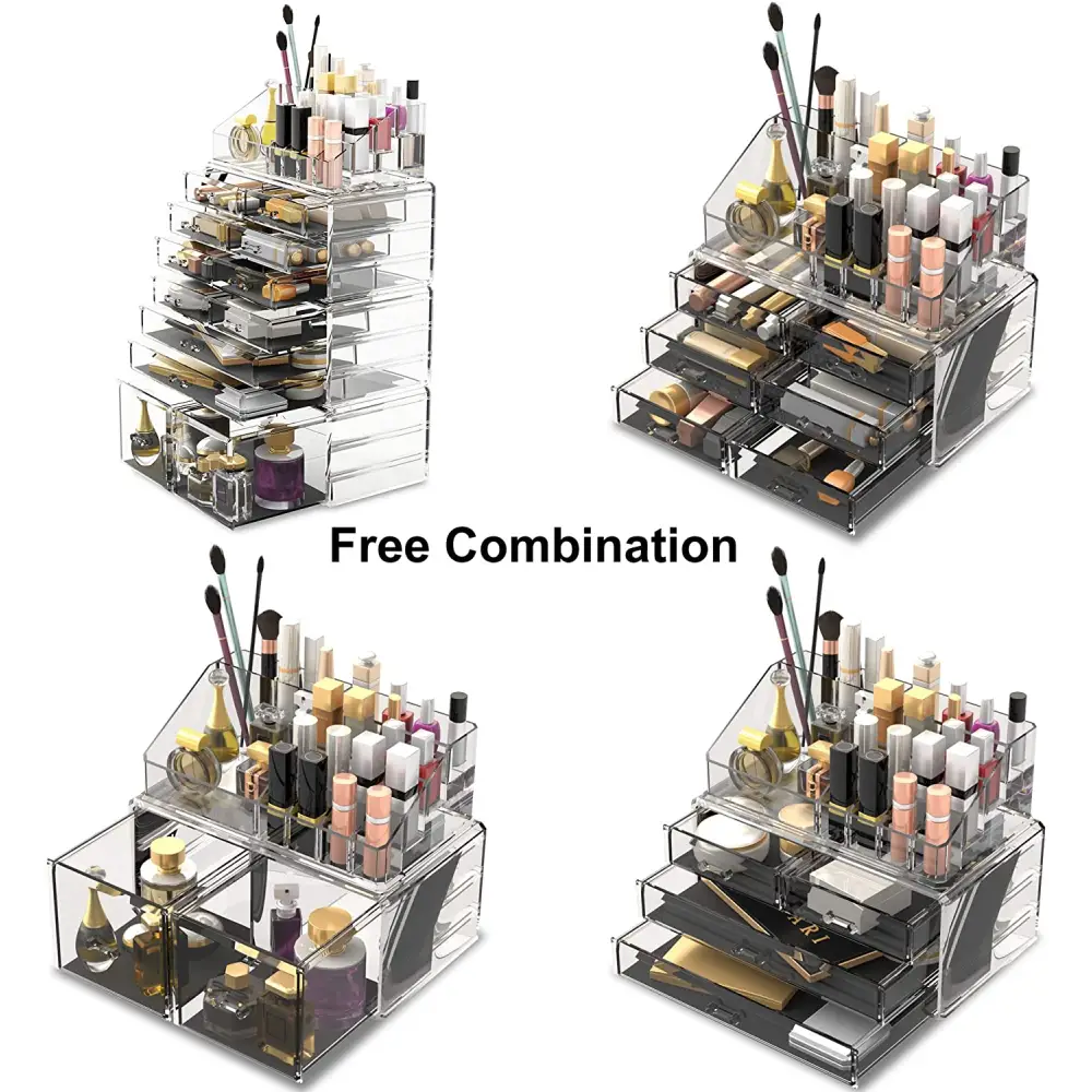 Makeup Cosmetic Organizer Storage with 12 Drawers Display Boxes (clear) | Clear Acrylic Makeup Organizer Multiple