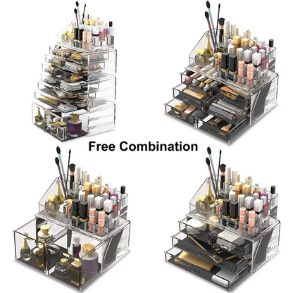 Makeup Cosmetic Organizer Storage with 12 Drawers Display Boxes (clear) | Clear Acrylic Makeup Organizer Multiple
