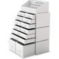 Makeup Cosmetic Organizer Storage with 12 Drawers Display Boxes (white) | White Plastic Multi-drawer Makeup Organizer