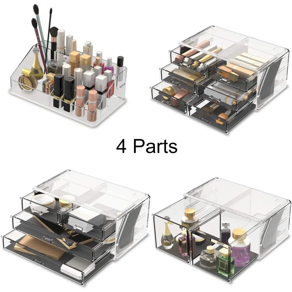 Makeup Cosmetic Organizer Storage with 12 Drawers Display Boxes (clear) | Clear Acrylic Makeup Organizer Multiple