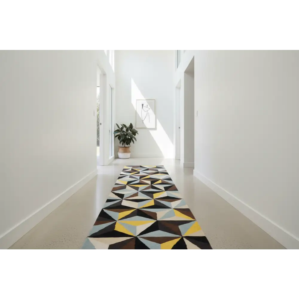 Matrix 900 Blue Runner by Rug Culture - 400x80cm - Runner