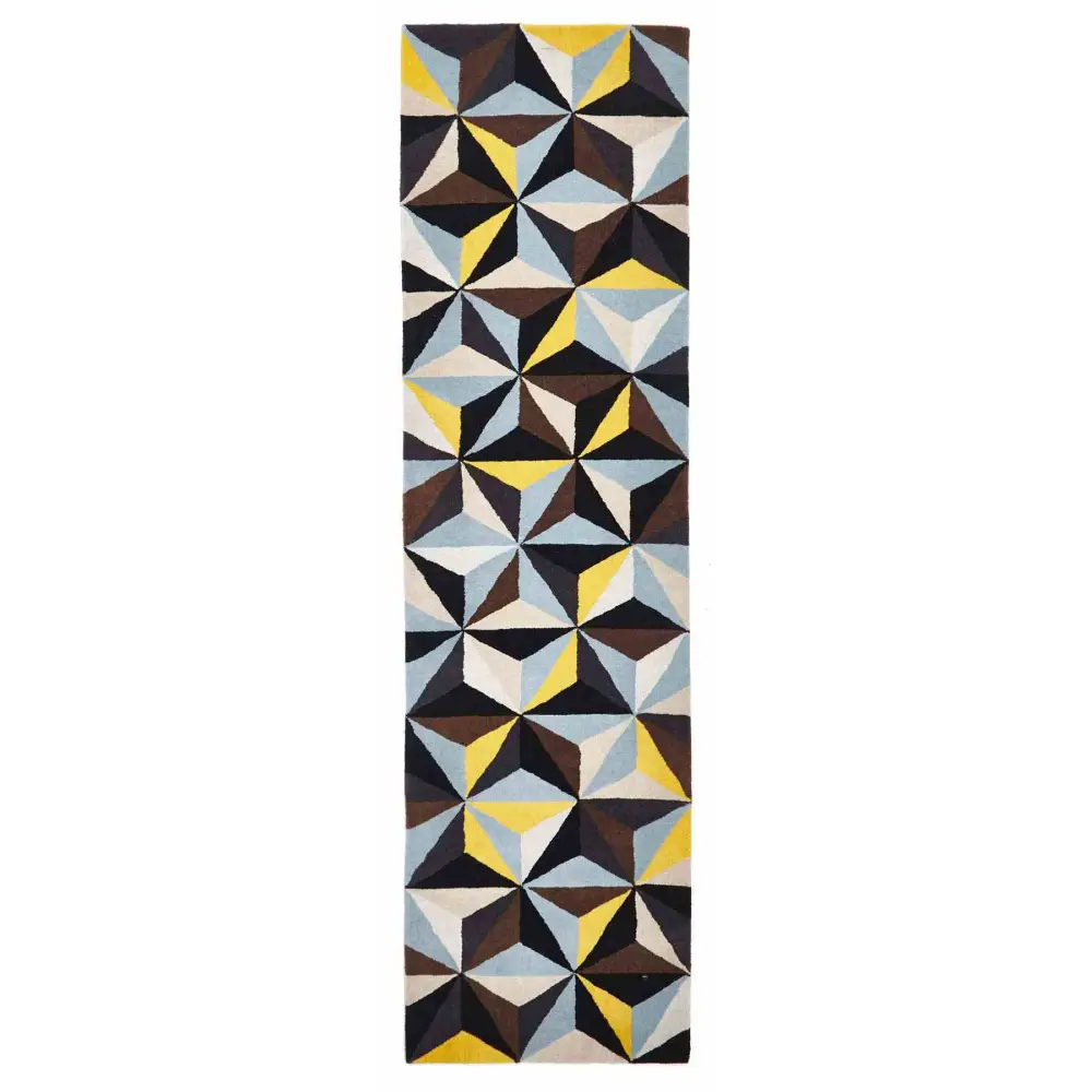 Matrix 900 Blue Runner by Rug Culture - 400x80cm - Runner
